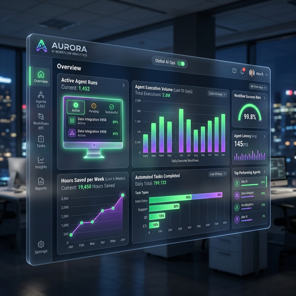 AI Agent Workflow Dashboard Analytics
